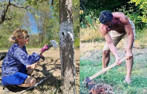 Dana Nălbaru și Dragoș Bucur au început campania agricolă de primăvară. Actorul și soția sa muncesc cu spor, la țară
