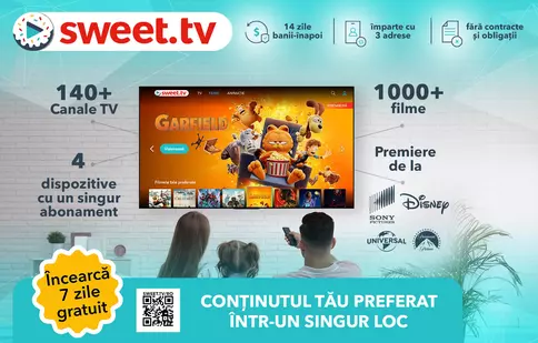 Tot conținutul TV favorit într-un singur loc - SWEET.TV îți oferă canale TV de top și premiere cinematografice!