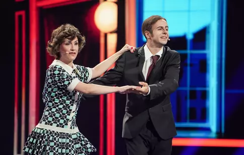 Lucian Ionescu și Oana Predescu, moment savuros la iUmor 2024. I-au impersonat pe Ștefan Bănică și Stela Popescu 