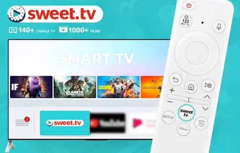 SWEET.TV pe televizorul tău smart – Un singur click pentru 140+ canale TV și 1000+ filme