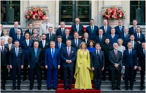 Regina Máxima a Olandei, apariție de senzație la summitul NATO. A eclipsat liderii lumii într-o salopetă electrizantă