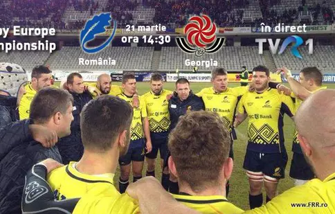 Mâine, TVR 1 transmite în exclusivitate derby-ul România - Georgia la rugby