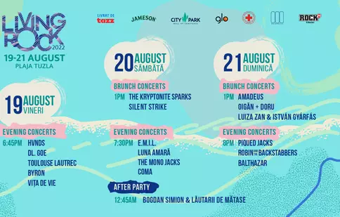 Living Rock, festival de rock alternativ pe plaja Tuzla, 19-21 august 2022