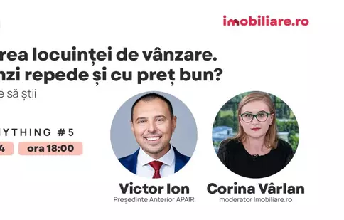Cum vinzi repede și cu preț bun? Participă la webinarul “Întreabă expertul” și află cum îți pregătești locuința de vânzare