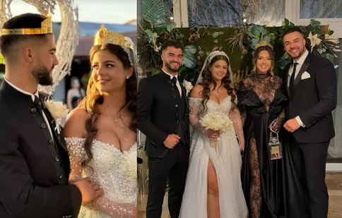 Iancu Sterp și Denisa Coțolan s-au căsătorit religios! Mireasa a schimbat două rochii. Imagini emoționante de la nuntă