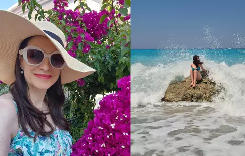 Primele imagini cu Iuliana Tudor în costum de baie de când s-a lansat pe micul ecran. Prezentatoarea se relaxează în Grecia