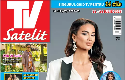 TV Satelit nr. 14/2025, cu Geanina Ilieș pe copertă. Programele TV pentru 11–24 iulie și cele mai noi noutăți din televiziune, cinema și streaming