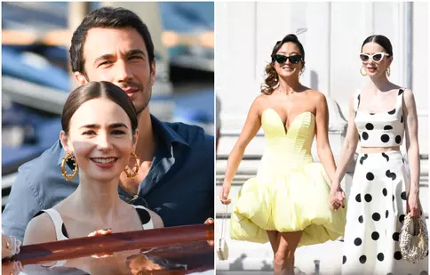 Imagini de senzație cu Lily Collins la filmările „Emily in Paris”, sezonul 5. Actrița a întors toate privirile în Veneția
