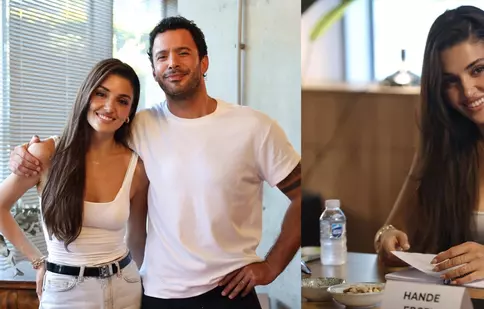 Primele imagini cu Hande Erçel și Barış Arduç din nou împreună pe platoul de filmare. Joacă în adaptarea unui serial coreean