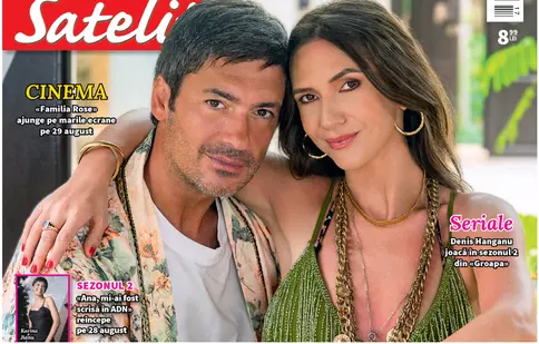 TV Satelit 17/2025, cu Radu Vâlcan și Adela Popescu pe copertă. Program TV complet 22 august – 4 septembrie și cele mai tari noutăți din showbiz, cinema și seriale