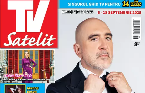 TV Satelit 18/2025, cu Răzvan Exarhu pe copertă. Program TV complet 5–18 septembrie și cele mai tari noutăți din showbiz, cinema și seriale