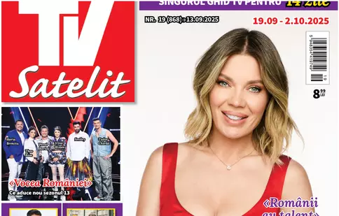 TV Satelit 19/2025, cu Gina Pistol pe copertă. Program TV complet 19 septembrie – 2 octombrie și cele mai tari noutăți din showbiz, cinema și seriale