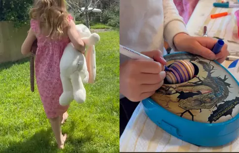 Meghan Markle, imagini rare cu Archie și Lilibet! „Micul artist” și „Iepurașul” din Montecito au făcut spectacol la vânătoarea de ouă