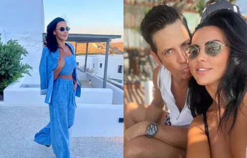 Lavinia Pîrva și Ștefan Bănică Jr., momente de tandrețe în Mykonos. Imagini rare din vacanța celor doi artiști în Grecia