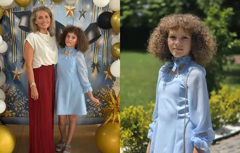 Fiica Mirelei Vaida a absolvit clasa a IV-a! Ce apariție elegantă a avut Carla la banchet. Fetița a moștenit părul creț al prezentatoarei