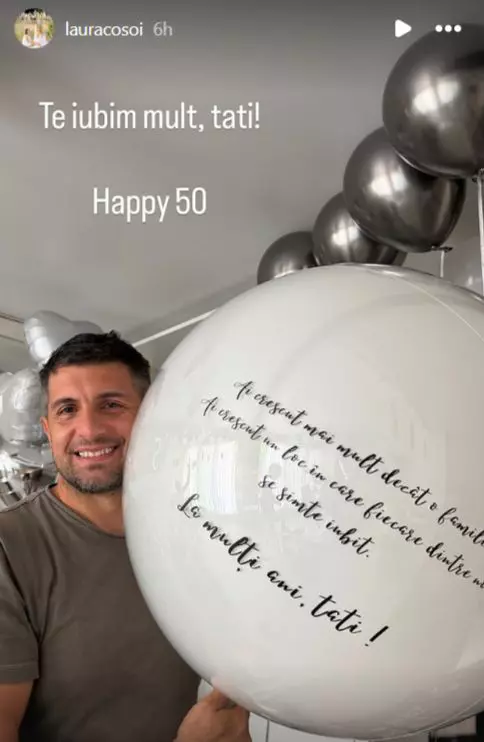 Soțul Laurei Cosoi a împlinit 50 de ani