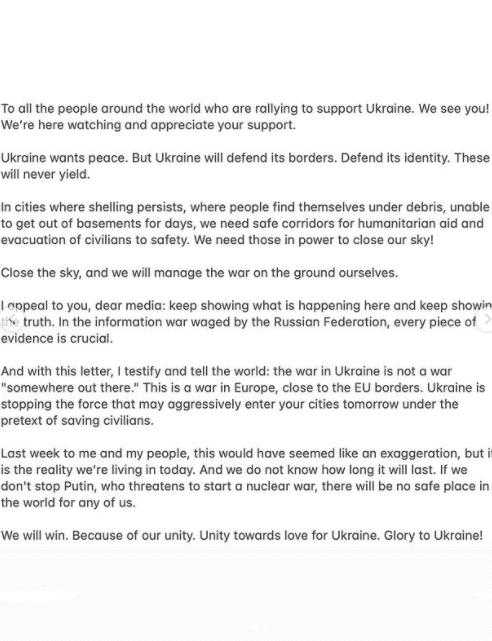 Olena Zelenska mesaj