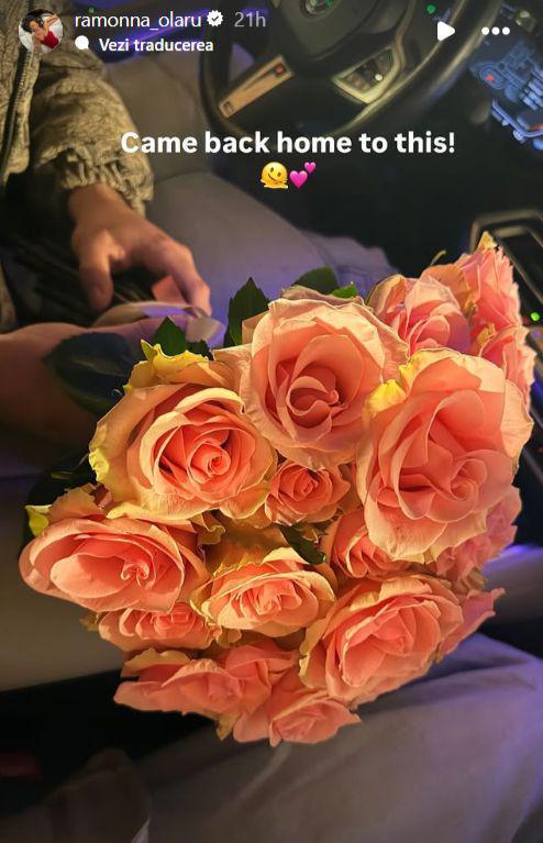 Ramona Olaru a primit flori de la iubitul ei