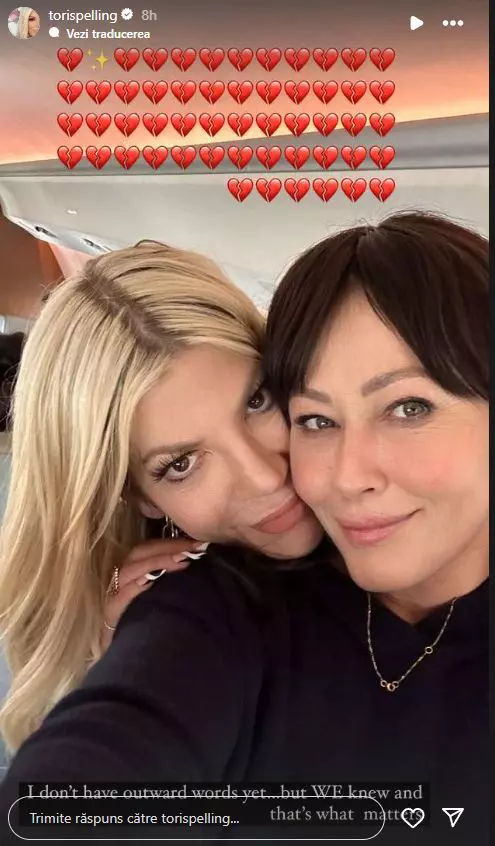 Tori Spelling, mesaj în memoria lui Shannen Doherty, prin intermediul Instagram Story