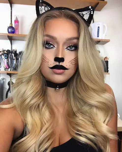 Machiaje simple Halloween 2020 - pisică