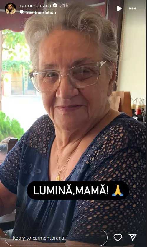 A murit mama lui Carmen Tănase  