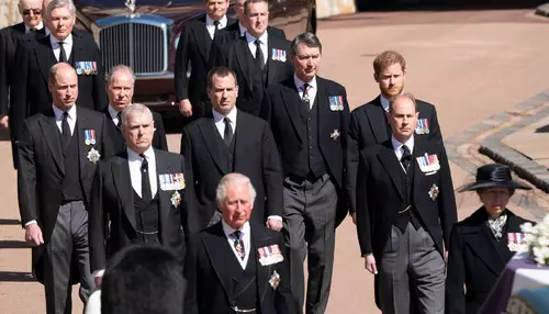 The funeral of Prince Philip, Duke of Edinburgh, Middle Ward, Rampart Room, Windsor Castle, Berkshire, UK - 17 Apr 2021