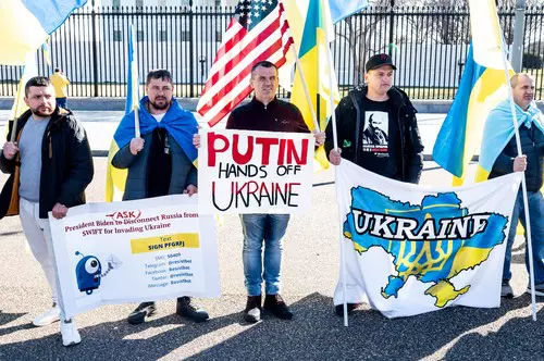 Stand With Ukraine Demonstration in front of the White House in Washington, US - 28 Feb 2022
