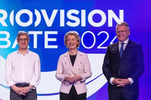 Brussels, Belgium. 23rd May, 2024. Nicolas Landemard/Le Pictorium - Arrival of the candidates for the presidency of the European Commission - 23/05/2024 - Belgium/Brussels/Brussels - family photo ahead of today's debate between the candidates for the Comm