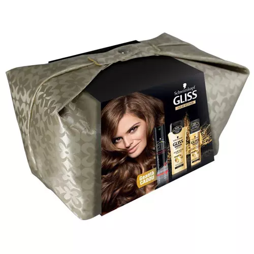 Set cadou Gliss Ultimate Oil Elixir, 54,99 lei (conține șampon, balsam Spray Express și Taft Fixativ Power)