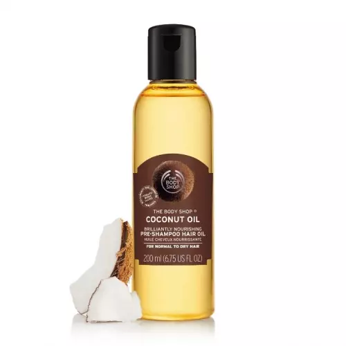 Tratament peste noapte sau pre-șamponare, The Body Shop, Coconut Oil Pre-Shampoo Hair Oil, 58 lei