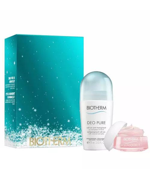 Set îngrijire Biotherm, 91 lei (conține Deo Pure roll-n 75 ml și Cremă Aquasource 15 ml)