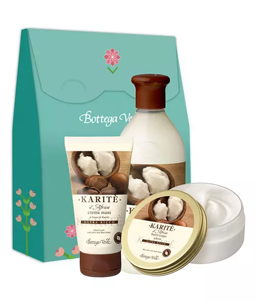 Set Unt Shea – Karitè, Bottega Verde, 94 lei (setul conține cremă de mâini, gel de duș și unt de corp)