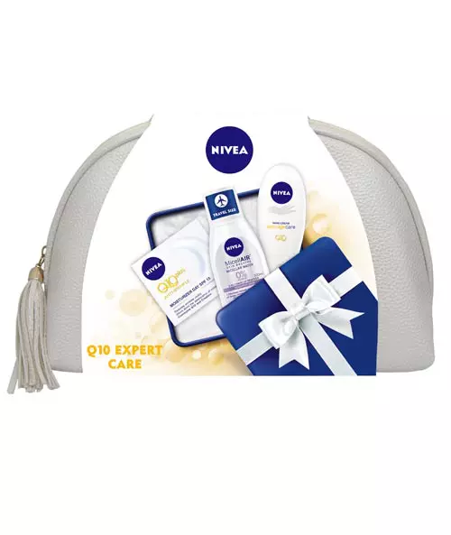 Set cadou NIVEA Q10 EXPERT CARE, 54,58 lei (conține cremă de zi anti-rid NIVEA Q10 plus, cremă de mâini anti-rid NIVEA Q10 plus 75ml și apă micelară NIVEA pentru ten sensibil 100ml)