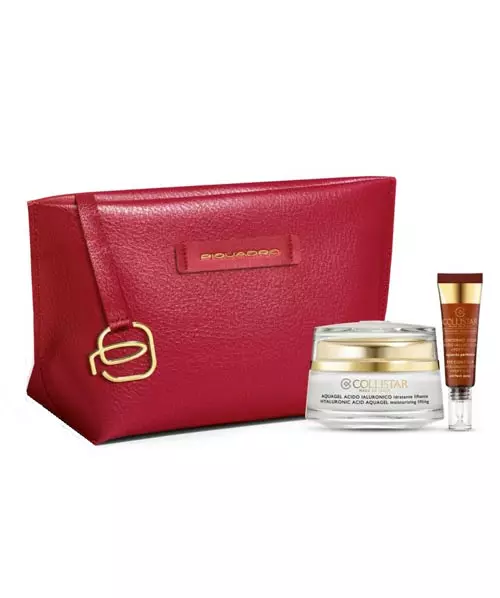 Set pentru îngrijirea tenului Hyaluronic Acid Aquagel, Collistar, 205 lei (conține geanta pentru cosmetice; tratament Hyaluronic Acid Aquagel 50 ml și Eye Contour Hyaluronic Acid +Peptides)