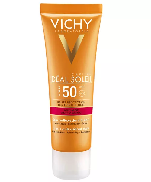 Cremă antioxidantă anti-rid 3 în 1 Ideal Soleil SPF 50, Vichy, 105,99 lei
