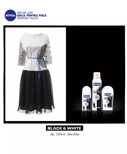 Castiga o rochie unicat realizata de designerul Silvia Serban, oferita de NIVEA Invisible for BLACK & WHITE!