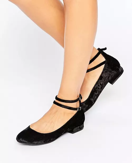 Balerini din catifea, asos, 140 lei