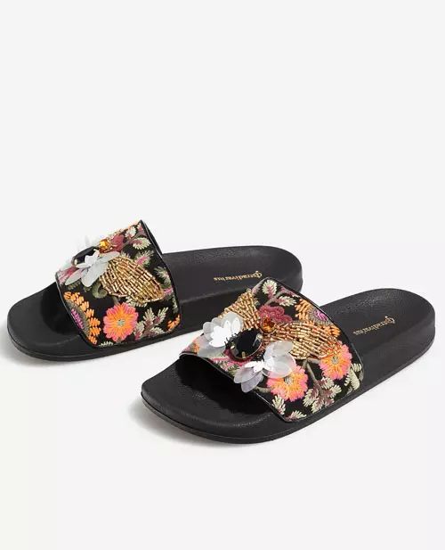 Papuci din panza, cu paiete aplicate, Stradivarius, 129,90 lei