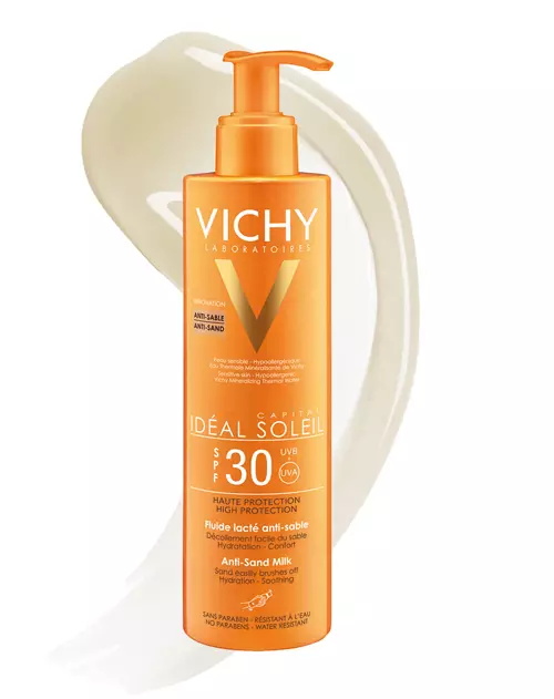 Protecție solară: Idéal Soleil Anti-Sand Milk, Vichy