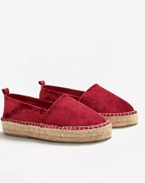 Espadrile din catifea, Mango, 159,9 lei
