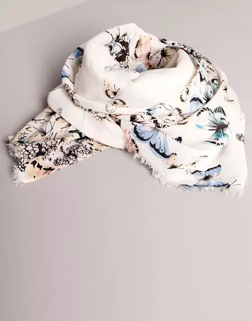 Esarfa din bumbac cu imprimeu, Pull and Bear, 60 lei