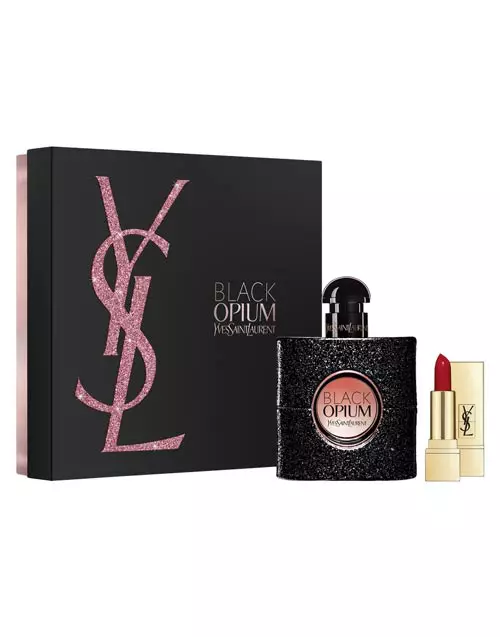 Set cadou Black Opium, Yves Saint Laurent, 396 lei (conține Black Opium Eau de Parfum 30 ml și Mini Rouge Pur Couture)