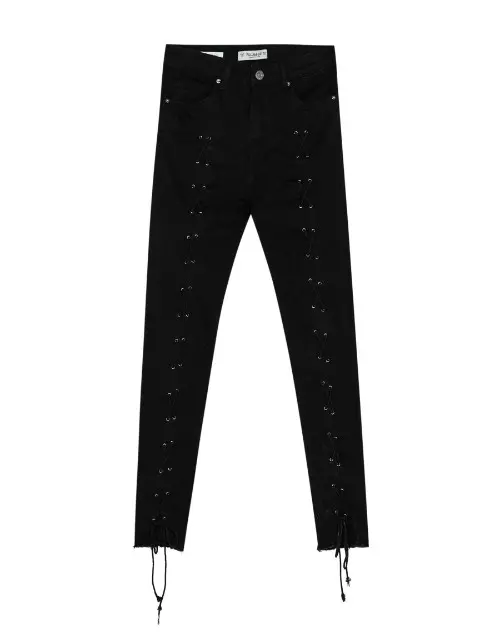 Blugi skinny cu sireturi, 59.90 lei, Pull&Bear