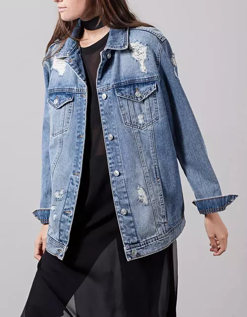 Jacheta oversize din denim, Stradivarius, 149,9 lei