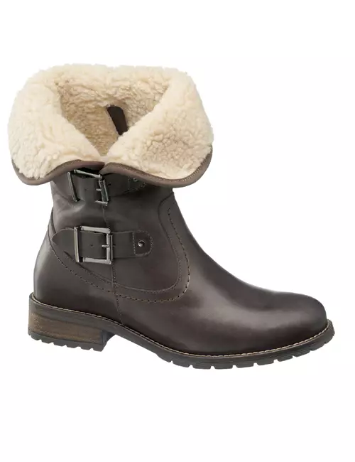 Ghete din piele naturala, cu catarame decorative, Deichmann, 199 lei