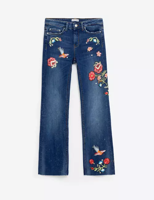 Jeans cu broderii, Zara, 199.90 lei