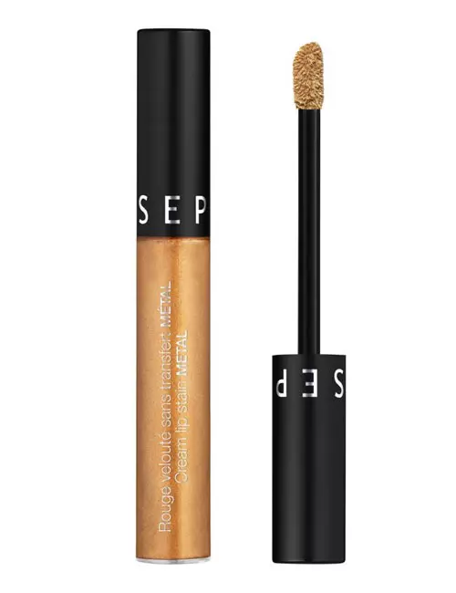 Ruj lichid Cream Lip Stain Metal, Sephora, nuanța Golden Party, 60 lei
