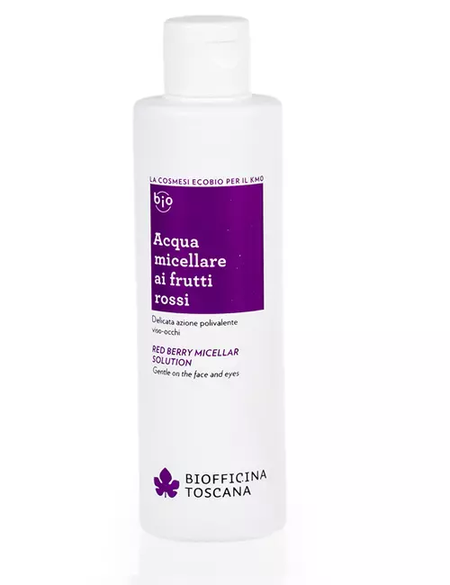 Apă micelară BIO cu fructe roșii de pădure, Biofficina Toscana, 69,99 lei, disponibilă pe bioalchimia.ro