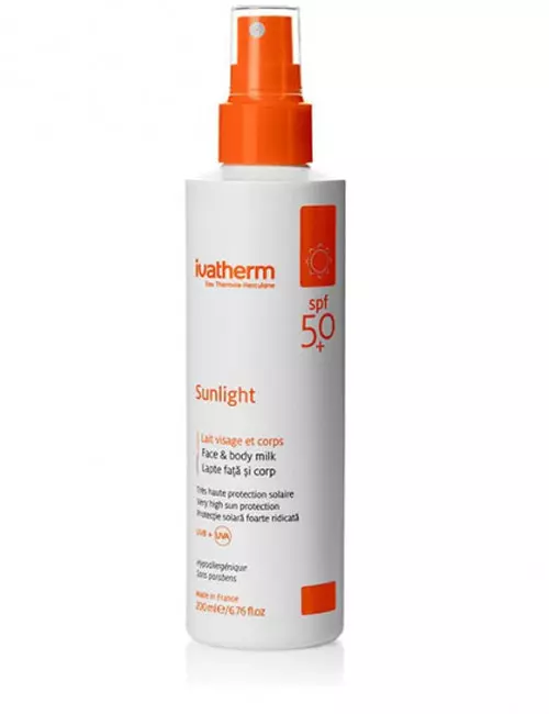 SUNLIGHT Lapte față și corp SPF 50+, Ivatherm, 90 lei