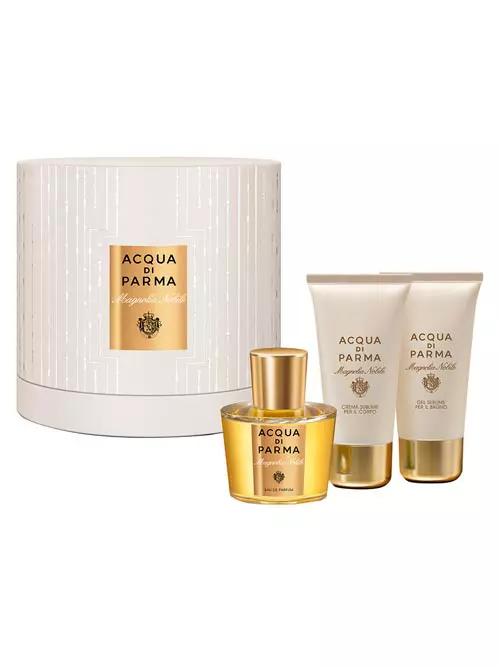 Set cadou Magnolia Nobile, Acqua di Parma, 437 lei (conține Magnolia Nobile EDP 50 ml, cremă de corp 50 ml și gel de duș 50 ml)